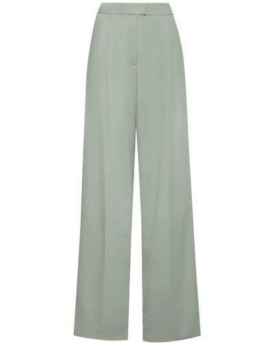 Oscar de la Renta Georgette Silk Tailored Pants - Green
