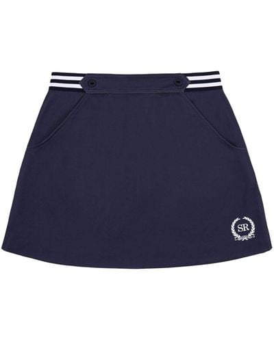 Sporty & Rich Kelly Logo-embroidered Skirt - Blue