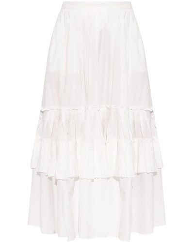 Munthe Tiered Organic Cotton Skirt - White