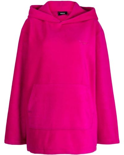 we11done Logo-embroidered Pouch-pocket Hoodie - Pink