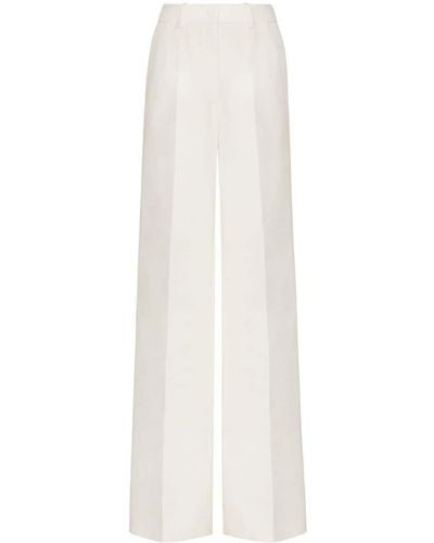Valentino Garavani Crepe Couture Wide-leg Pants - White