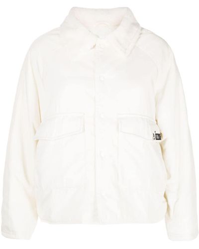 Izzue Logo-patch Press-stud Shirt Jacket - White