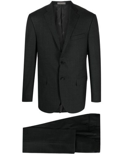 Corneliani Single-breasted Wool Suit - Black