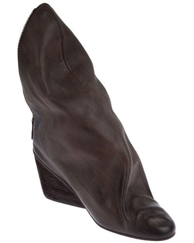 Marsèll Structured wedge boot - Marrón