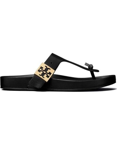 Tory Burch Mellow Thong Leather Sandals - Black