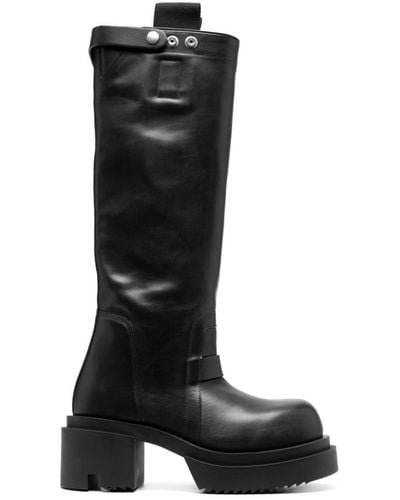 Rick Owens 80mm Polished-leather Knee-high Boots - Black