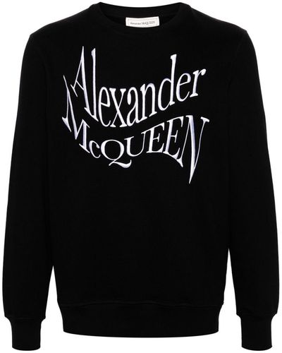 Alexander McQueen Warped logo Sweatshirt - Negro