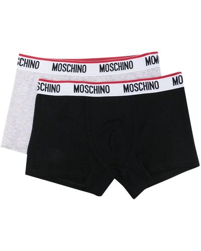 Moschino Lot de boxers à logo imprimé - Noir
