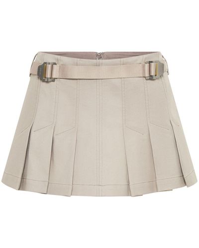 Dion Lee Safety-slider Pleated Miniskirt - Natural