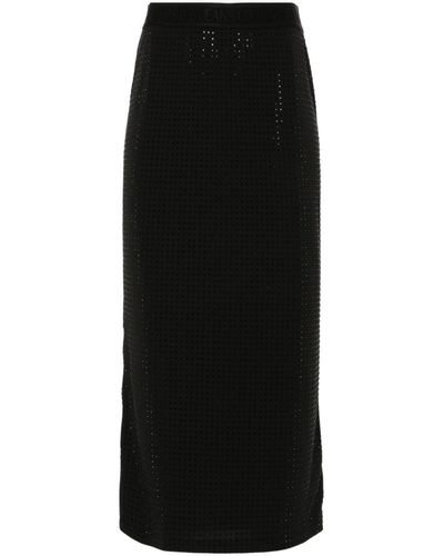 Versace Crystal-embellished midi skirt - Negro