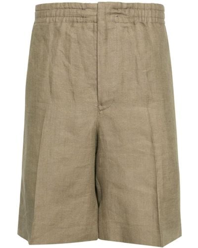 Zegna Pressed-crease Linen Shorts - Natural