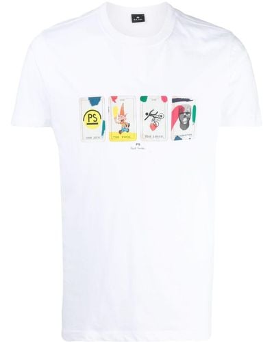 PS by Paul Smith T-Shirt mit Tarotkarten-Print - Weiß