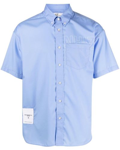Izzue Camisa con parche del logo y manga corta - Azul