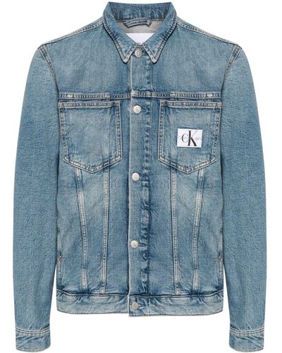 Calvin Klein Veste en jean à logo appliqué - Bleu
