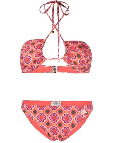 Etro Set bikini due pezzi con stampa - Rosso