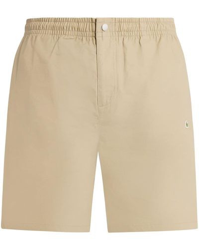 Lacoste Logo-appliqué Poplin Shorts - Natural