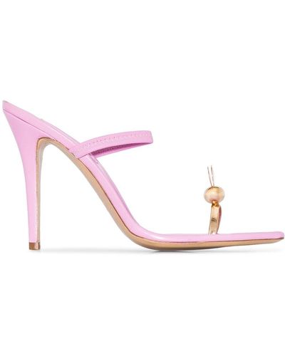 Natasha Zinko Bunny 110 Leather Sandals - Pink