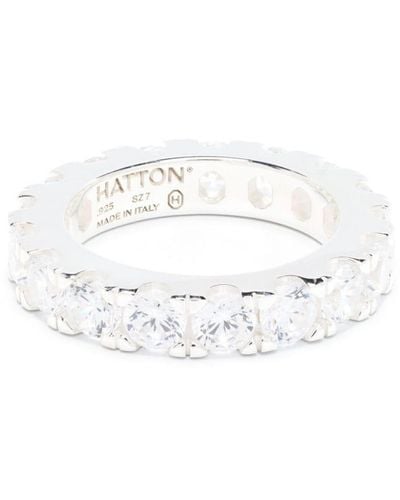 Hatton Labs Ring mit rundem Zirkonia - Weiß