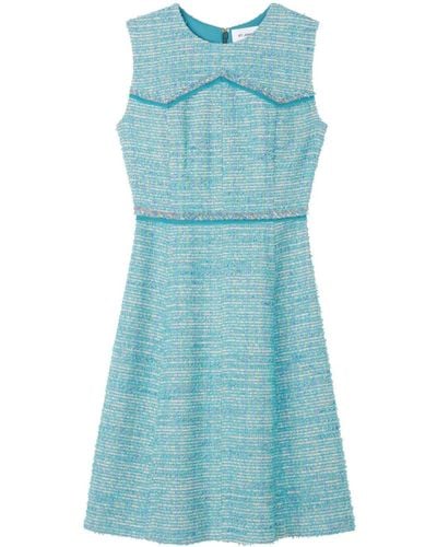 St. John A-line Tweed Minidress - Blue