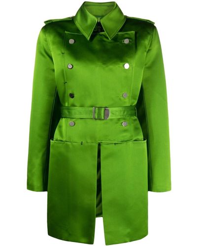 Tom Ford Belted Double-breasted Silk Coat - Green