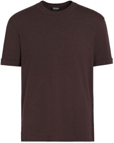 Zegna Wollen T-shirt - Bruin