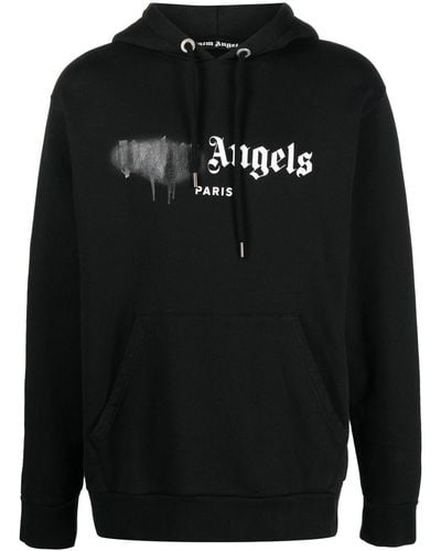 Palm Angels Sudadera con capucha y logo - Negro