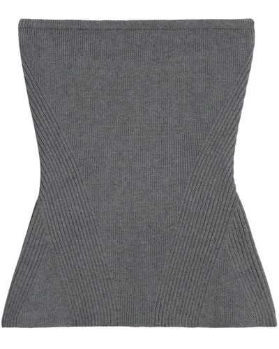 Apparis Ribbed-knit Bandeau Top - Grey