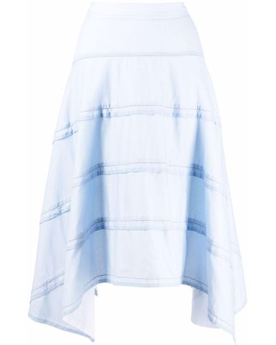 Peserico Asymmetric A-line Skirt - Blue