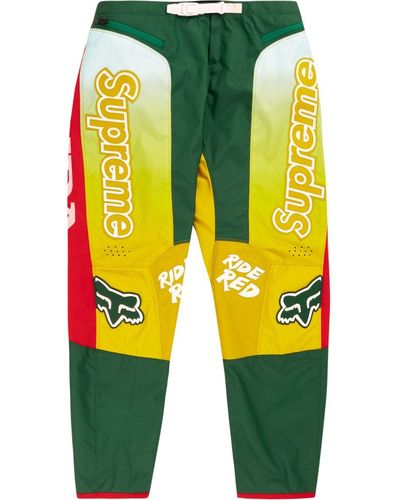 Supreme Pantalones de chándal de x Honda x Fox Racing - Amarillo