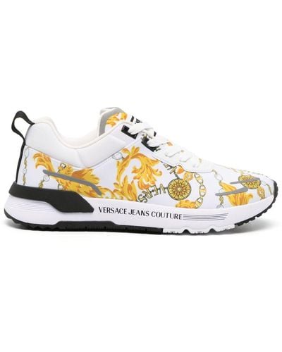 Versace Baroque-pattern Low-top Sneakers - White