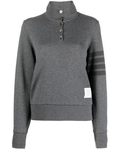 Thom Browne 4-bar Stripe Polo Shirt - Grey