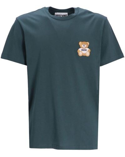 Moschino Teddy Bear-print Cotton T-shirt - Blue