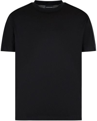 Emporio Armani Logo-tape Cotton T-shirt - Black