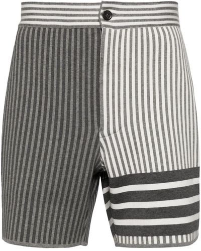 Thom Browne 4-bar Cotton-blend Shorts - Grey