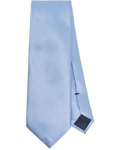 Tom Ford Gestreifte Jacquard-Krawatte aus Seide - Blau