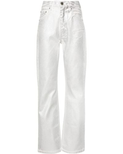 ROTATE BIRGER CHRISTENSEN Gerade Jeans in Metallic-Optik - Grau