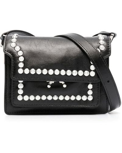 Marni Trunk Stud-embellished Shoulder Bag - Black