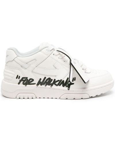 Off-White c/o Virgil Abloh Out Of Office "for Walking" Leren Sneakers - Wit