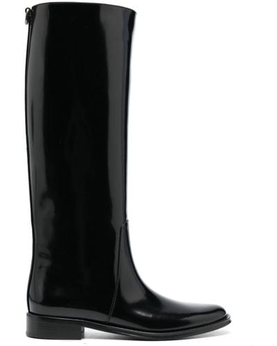 Saint Laurent Hunt Patent Leather Boots - Black