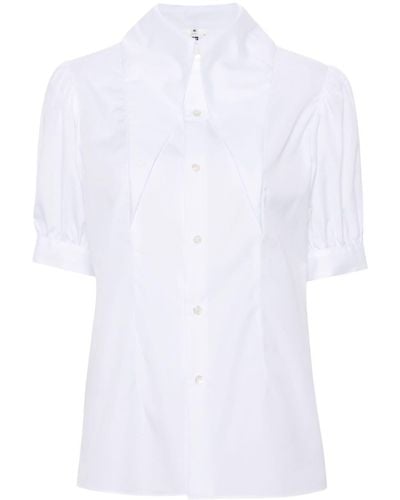 Noir Kei Ninomiya Long-collar Puff-sleeves Shirt - White
