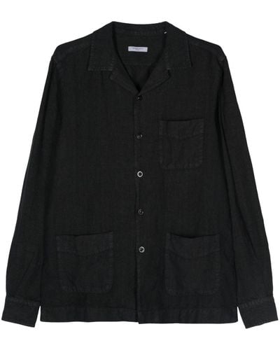 Boglioli Long-sleeve Linen Shirt - Black