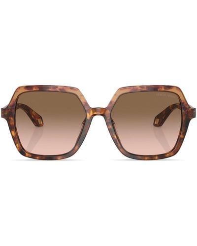 Giorgio Armani Tortoiseshell-effect Square Frame Sunglasses - Brown