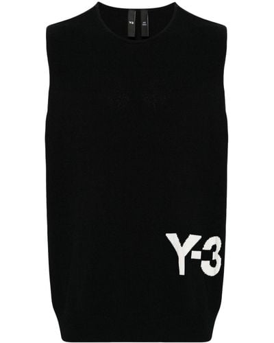 Y-3 X Adidas Logo-intarsia Vest - Black
