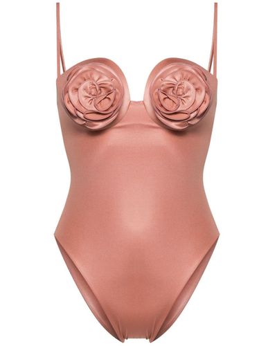 Magda Butrym Floral-appliqué Swimsuit - Pink