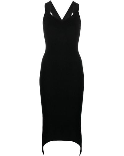 Patou Sweetheart-neck Midi Dress - Black