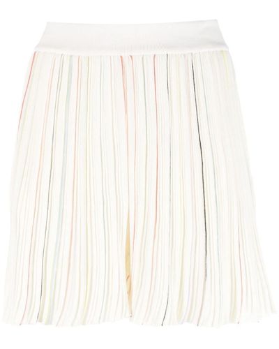 Sonia Rykiel Contrast-stripe Pleated Shorts - White