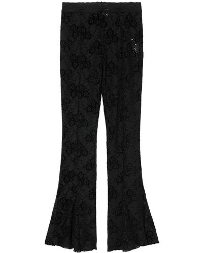 ANDERSSON BELL Floral-lace Flared Trousers - Black