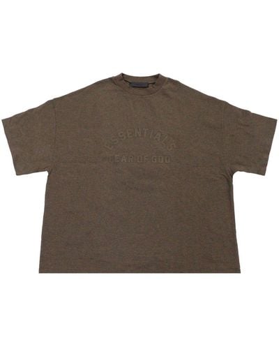 Fear Of God Logo-print Cotton T-shirt - Brown