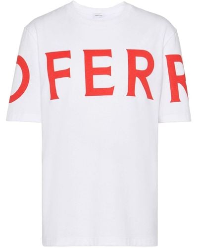Ferragamo T-Shirt mit Logo-Print - Weiß