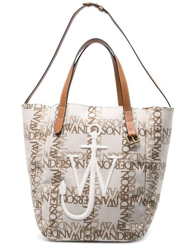 JW Anderson Embroidered-logo Tote Bag - White